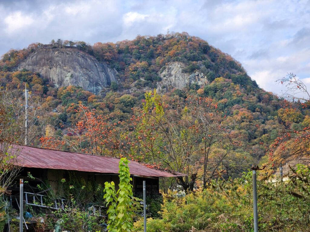 いよいよ今日の終盤大月のシンボル岩殿山が見えてきた（撮影tantan）