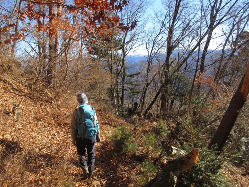 紅葉の中を下山(撮影:shun)