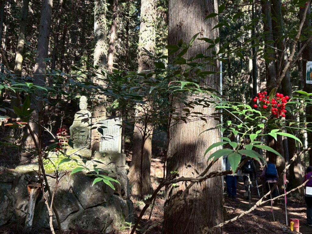 観音像とナナカマド (撮影: osugi) 